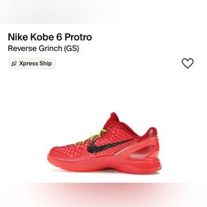 Nike Kobe 6 Protro reverse grinch (GS) size 4